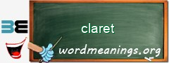 WordMeaning blackboard for claret